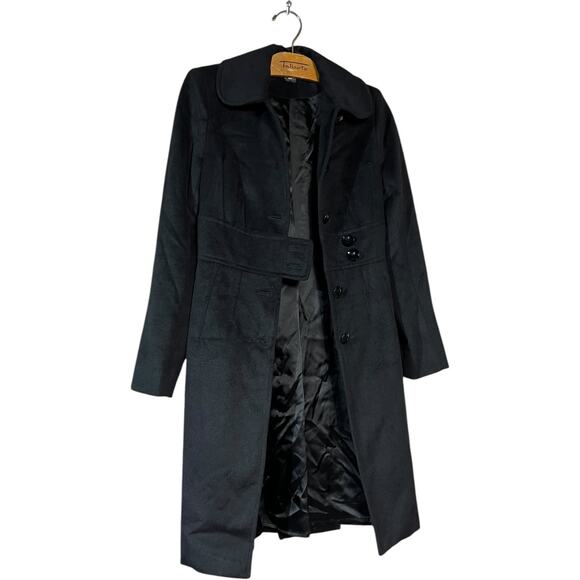 Pippa Coat with Jeweled Button Front, Black, Size 0, Made in Romania - Picture 6 of 11